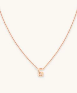 Astrid & Miyu Pendant Necklaces G Initial Pendant Necklace In Rose Gold With G