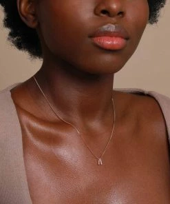 Astrid & Miyu Necklaces A Initial Pendant Necklace In Rose Gold With A