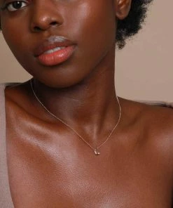 Astrid & Miyu Pendant Necklaces C Initial Pendant Necklace In Rose Gold With C