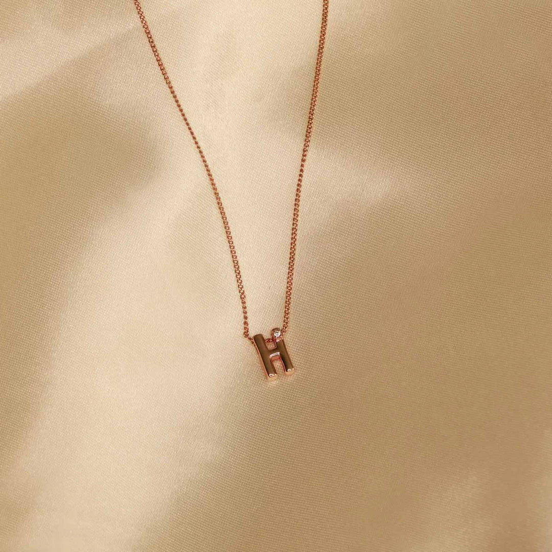 Astrid & Miyu Pendant Necklaces H Initial Pendant Necklace In Rose Gold With H 4 Astrid & Miyu Pendant Necklaces H Initial Pendant Necklace In Rose Gold With H
