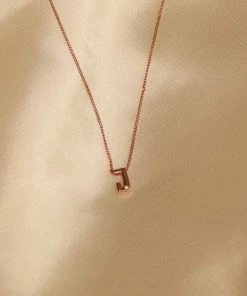Astrid & Miyu J Initial Pendant Necklace In Rose Gold With J