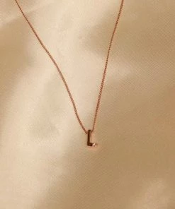 Astrid & Miyu Pendant Necklaces L Initial Pendant Necklace In Rose Gold With L 8 Astrid & Miyu Pendant Necklaces L Initial Pendant Necklace In Rose Gold With L