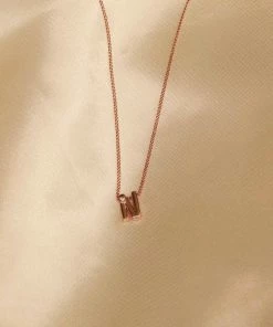 Astrid & Miyu N Initial Pendant Necklace In Rose Gold With N Pendant Necklaces