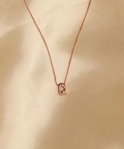 Astrid & Miyu Pendant Necklaces Q Initial Pendant Necklace In Rose Gold With Q