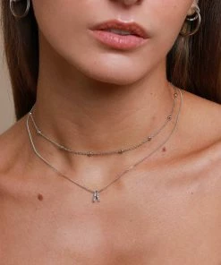 Astrid & Miyu A Initial Pendant Necklace In Silver With A