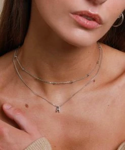 Astrid & Miyu A Initial Pendant Necklace In Silver With A