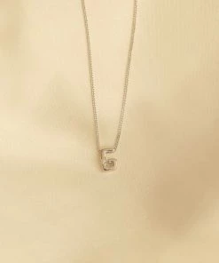 Astrid & Miyu G Initial Pendant Necklace In Silver With G