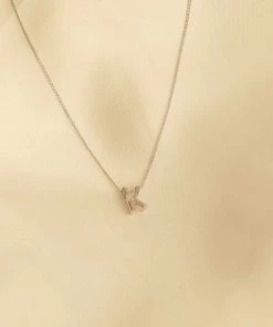 Astrid & Miyu Pendant Necklaces K Initial Pendant Necklace In Silver With K
