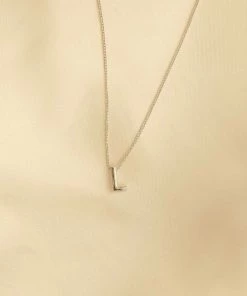 Astrid & Miyu L Initial Pendant Necklace In Silver With L