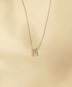 Astrid & Miyu M Initial Pendant Necklace In Silver With M