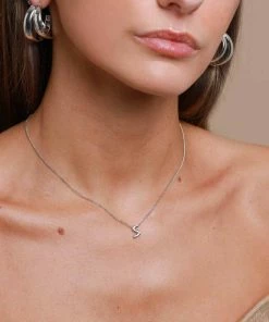 Astrid & Miyu S Initial Pendant Necklace In Silver With S