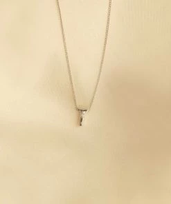 Astrid & Miyu T Initial Pendant Necklace In Silver With T Pendant Necklaces