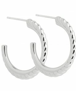 Astridandmiyu Sale Interlocked Band Hoops In Silver