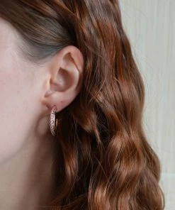 Astridandmiyu Interlocked Band Hoops In Rose Gold Sale