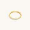 Astrid & Miyu Iridescent Crystal Ring In Gold 1 Astrid & Miyu Iridescent Crystal Ring In Gold