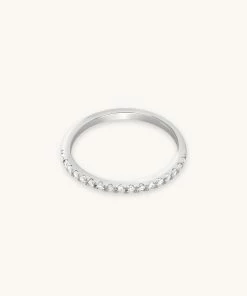 Astrid & Miyu Iridescent Crystal Ring In Silver