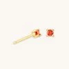 Astrid & Miyu January Birthstone Stud Earrings In Gold With Garnet CZ 2 Astrid & Miyu January Birthstone Stud Earrings In Gold With Garnet CZ
