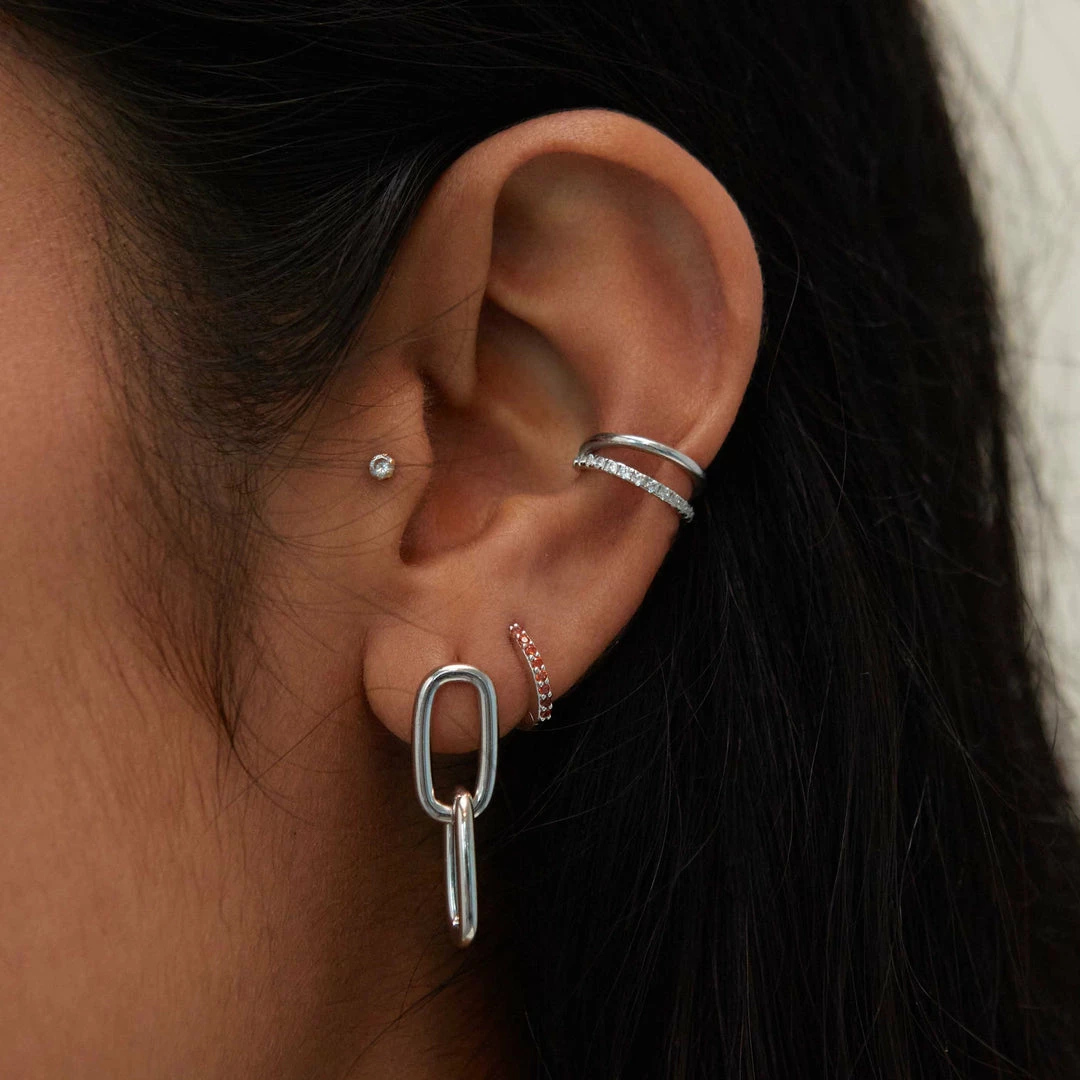 Astrid & Miyu Birthstone Earrings July Birthstone Huggies In Silver With Ruby CZ 6 Astrid & Miyu Birthstone Earrings July Birthstone Huggies In Silver With Ruby CZ