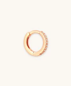 Astrid & Miyu Jewelled Hoop 8mm In Rose Gold Earrings
