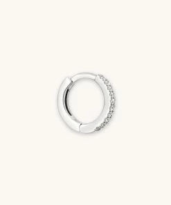 Astrid & Miyu Jewelled Hoop 8mm In Silver