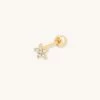Astridandmiyu Jewelled Star Barbell In Gold