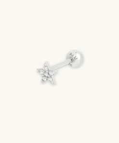 Astridandmiyu Sale Jewelled Star Barbell In Silver