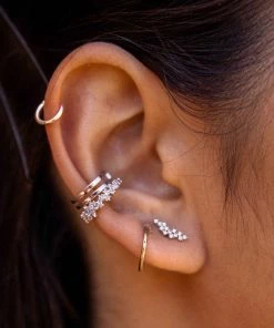 Astridandmiyu Jewelled Barbell In Rose Gold Sale