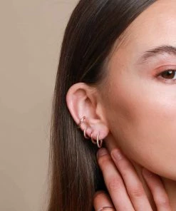 Astrid & Miyu Jewelled Hoop 11.5mm In Rose Gold Earrings