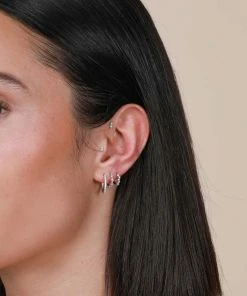 Astrid & Miyu Jewelled Hoop 11.5mm In Silver