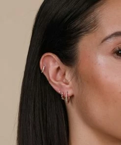 Astrid & Miyu Jewelled Hoop 8mm In Rose Gold Earrings