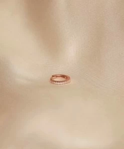 Astrid & Miyu Jewelled Hoop 8mm In Rose Gold Earrings