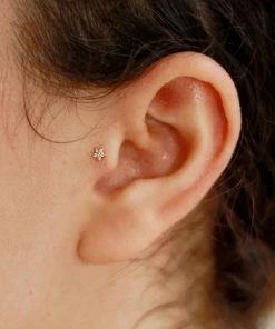 Astridandmiyu Jewelled Star Barbell In Gold