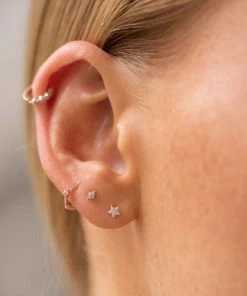 Astridandmiyu Sale Jewelled Star Barbell In Rose Gold