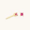 Astrid & Miyu Birthstone Earrings July Birthstone Stud Earrings In Gold With Ruby CZ