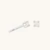 Astrid & Miyu June Birthstone Stud Earrings In Silver With Moonstone CZ
