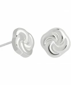 Astridandmiyu Knot Stud Earrings In Silver