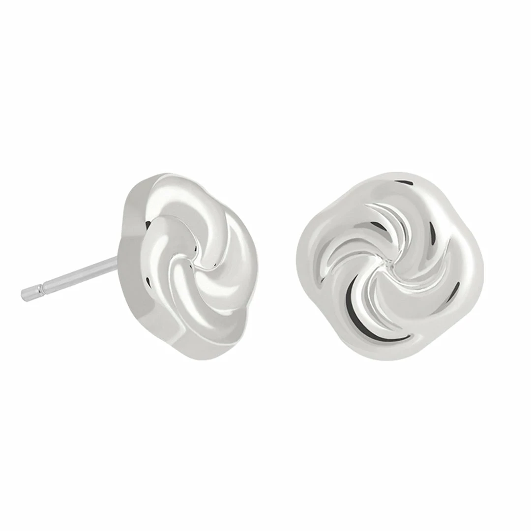Astridandmiyu Knot Stud Earrings In Silver 3 Astridandmiyu Knot Stud Earrings In Silver