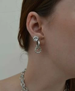 Astridandmiyu Knot Stud Earrings In Silver 8 Astridandmiyu Knot Stud Earrings In Silver