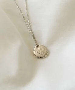 Astrid & Miyu Molten Coin Pendant Necklace In Silver Necklaces 9 Astrid & Miyu Molten Coin Pendant Necklace In Silver Necklaces