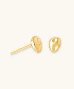 Astrid & Miyu Sale Molten Large Stud Earrings In Gold