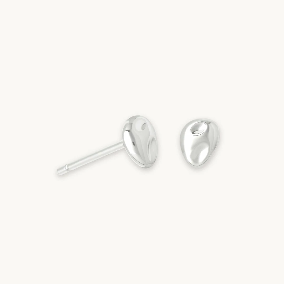 Astrid & Miyu Molten Large Stud Earrings In Silver 3 Astrid & Miyu Molten Large Stud Earrings In Silver