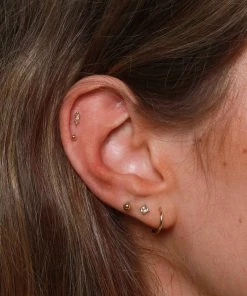 Astrid & Miyu Large Ball Stud Earrings In Solid White Gold 9 Astrid & Miyu Large Ball Stud Earrings In Solid White Gold