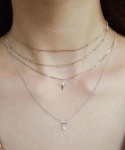 Astridandmiyu Sale Diamond Bar Necklace In Silver