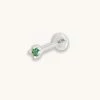 Astrid & Miyu Tsavorite Claw Set Piercing Stud In Solid White Gold New In