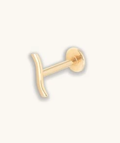 Astrid & Miyu Wave Piercing Stud In Solid Gold