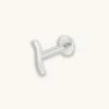 Astrid & Miyu Wave Piercing Stud In Solid White Gold
