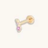Astrid & Miyu Pink Gradient Piercing Stud In Solid Gold 1 Astrid & Miyu Pink Gradient Piercing Stud In Solid Gold
