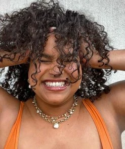 Astrid & Miyu New In Flow Beaded Necklace In Gold