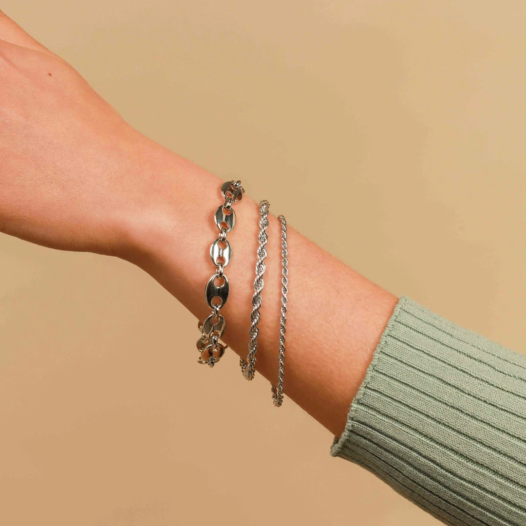 Astrid & Miyu Mariner Chain Bracelet In Silver 7 Astrid & Miyu Mariner Chain Bracelet In Silver