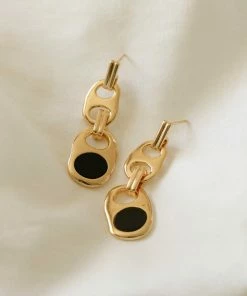 Astrid & Miyu Sale Mariner Chain Stud Earrings In Gold